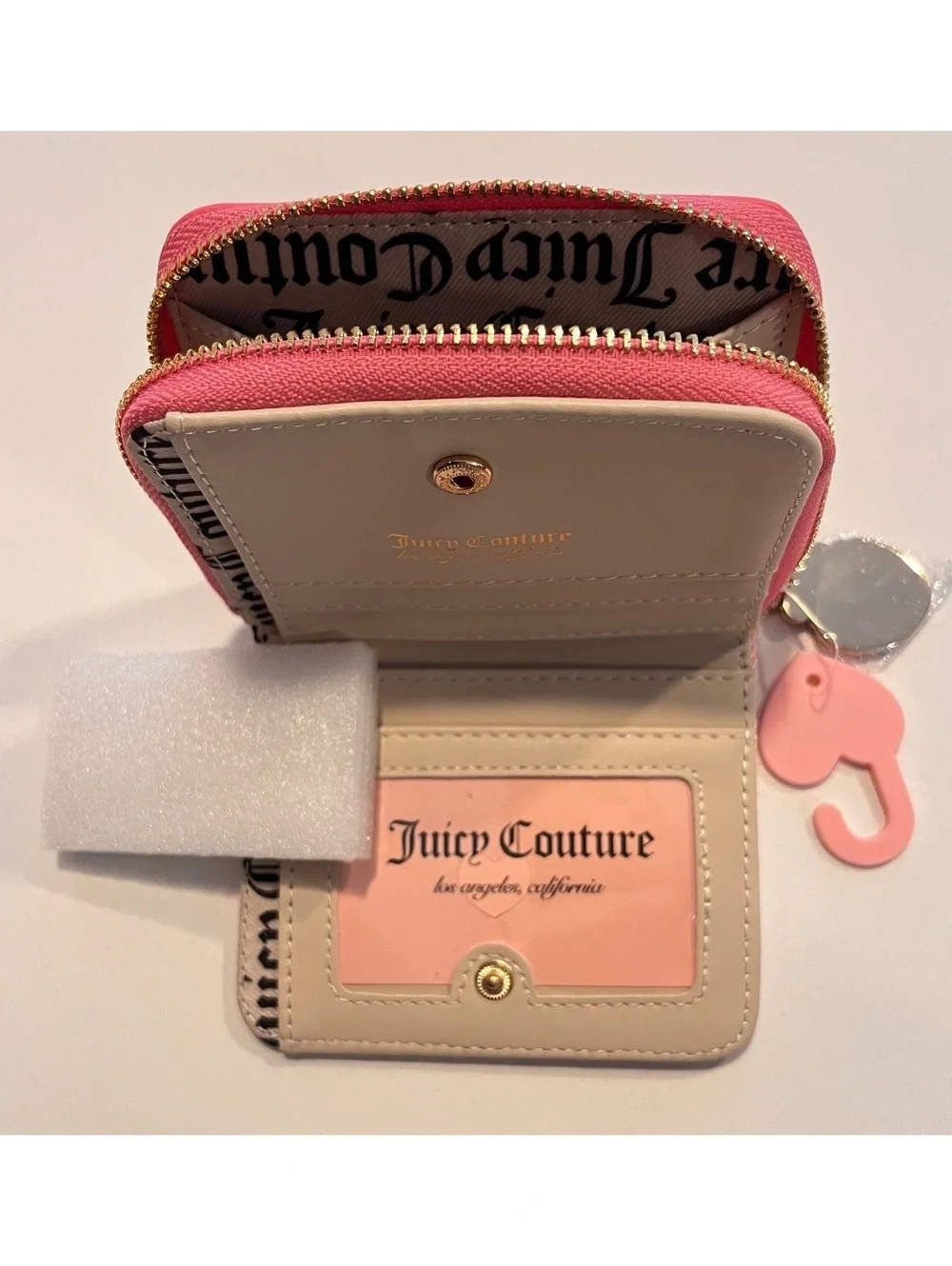 Juicy Couture Berry Sweet Strawberry Denim Zip Around Wallet Pink Y2K Embroider